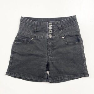 Silver Crush black denim shorts